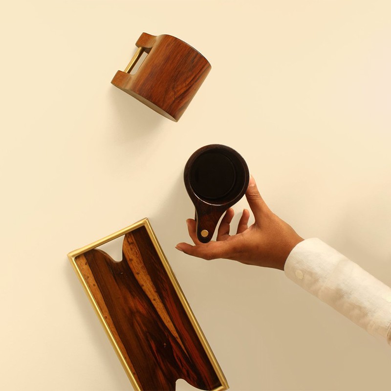 Reghā - Cups & Tray (set of 2 cups & a tray)  - Studio Indigene 