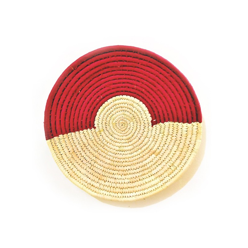 Wall Basket in Maroon and Natural - Set of 3 Kalaghar