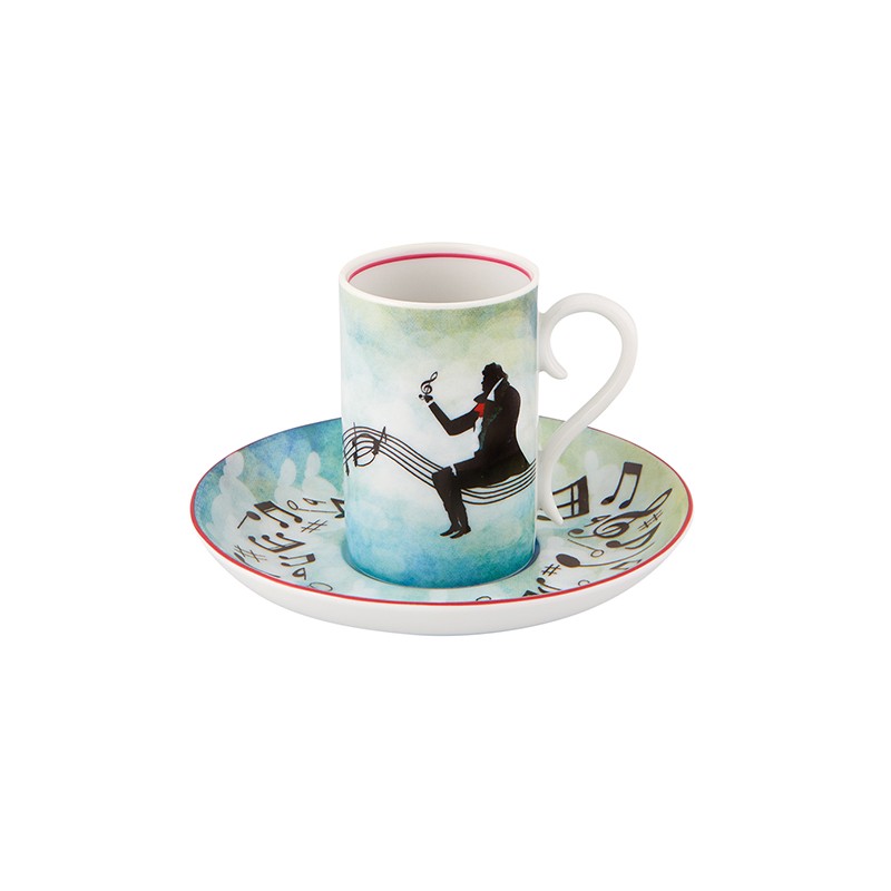 Set 4 Coffee Cups With Saucers Für Beethoven Vista Alegre