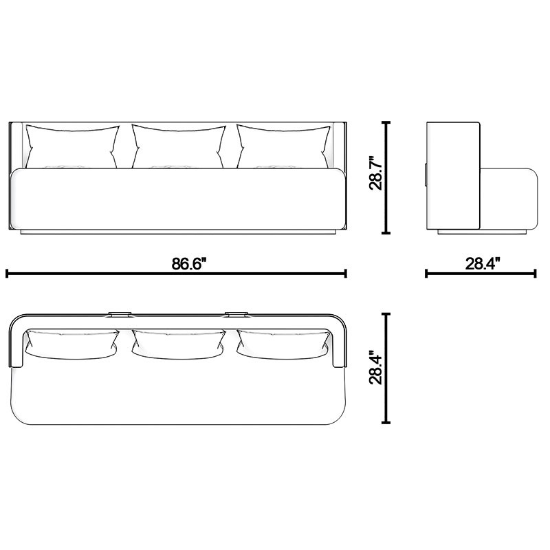 Papillonne Three Seater Sofa  - Lagu 