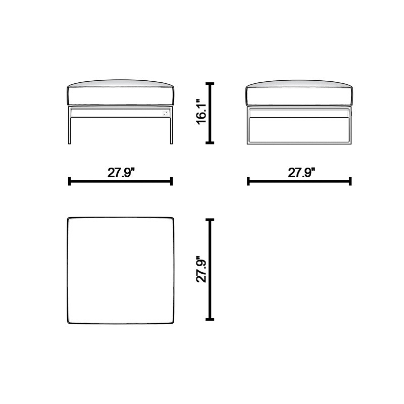 Hidden Leather Pouffe  - Lagu 