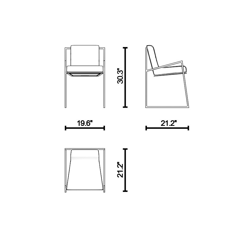 Famed Black Painted Metal Chair  - Lagu 