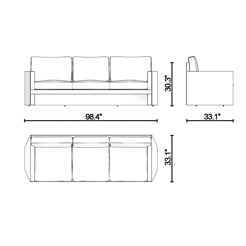 Famed Bold Three Seater Sofa  - Lagu 