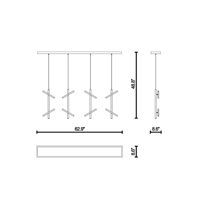 Irregular Four Light Ceiling Lamp  - Lagu 