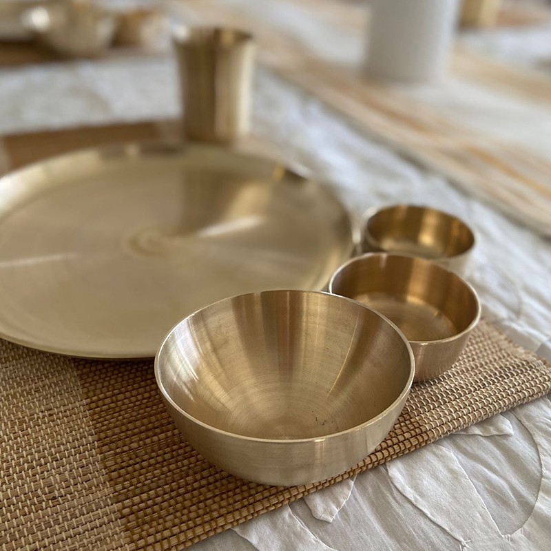 Kansa/Bronze Plate set  - Green Heirloom 