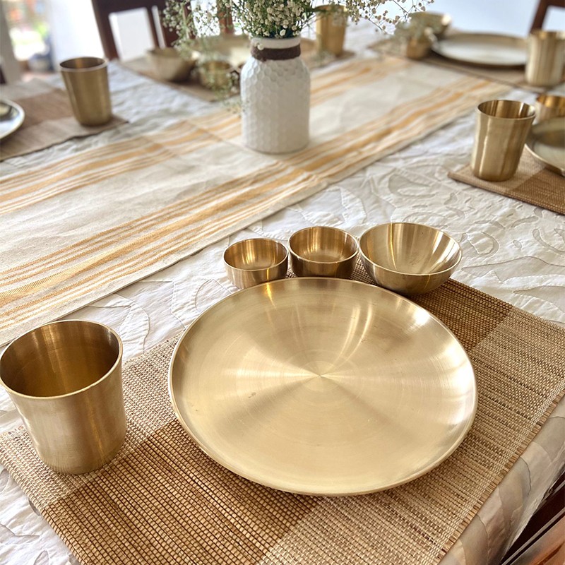 Kansa/Bronze Plate set  - Green Heirloom 