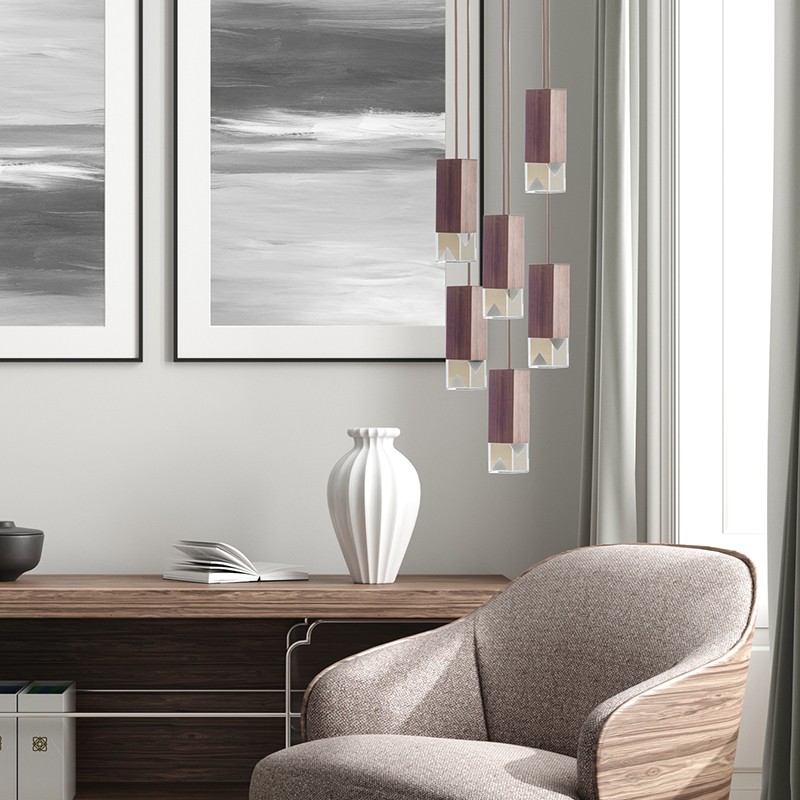 Lamp One Wood 6-Light Chandelier Formaminima
