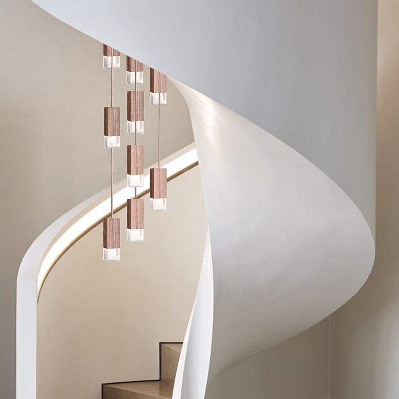 Lamp One Wood 9-Light Chandelier Formaminima