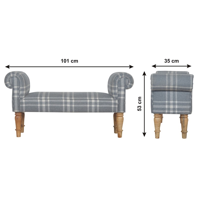 Canus Tartan Bedroom Bench  - Artisan Furniture 