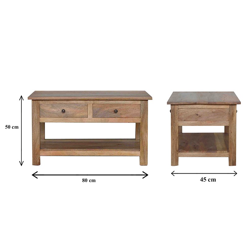 Country Style Coffee Table with 4 Drawers  - Artisan Furniture 