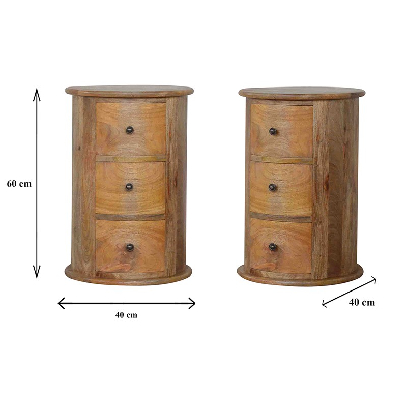 3 Drawer Drum Chest  - Artisan Furniture 