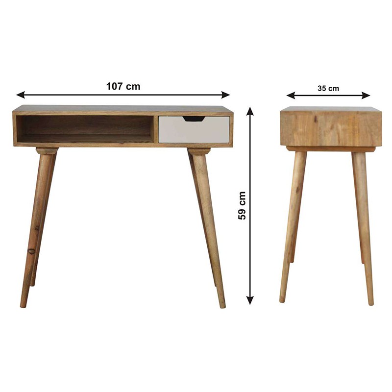Writing Desk with White Hand Painted Drawer  - Artisan Furniture 
