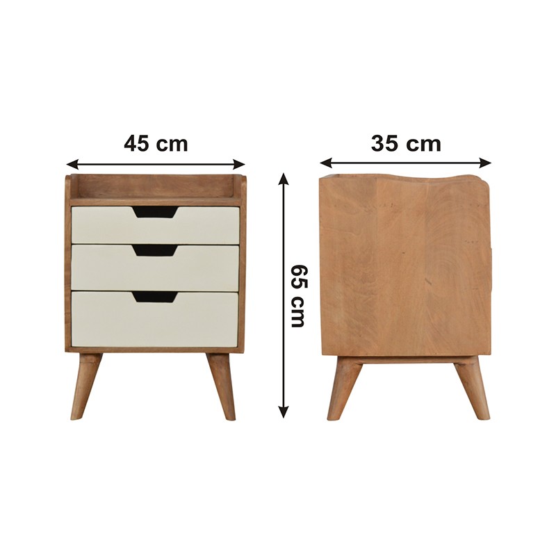 White Painted Bedside Table  - Artisan Furniture 