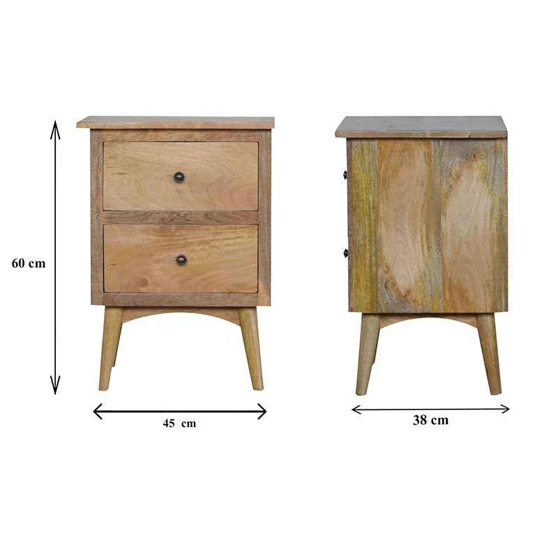 Nordic Style Bedside with 2 Drawers  - Artisan Furniture 