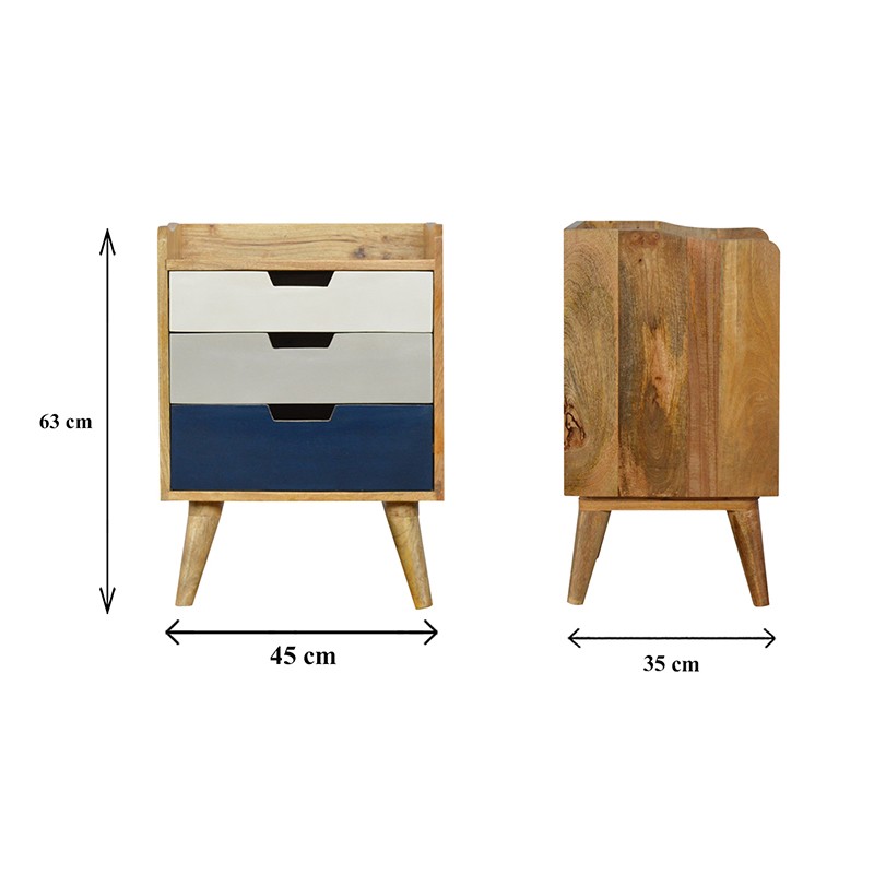 Navy and White Gradient Bedside  - Artisan Furniture 