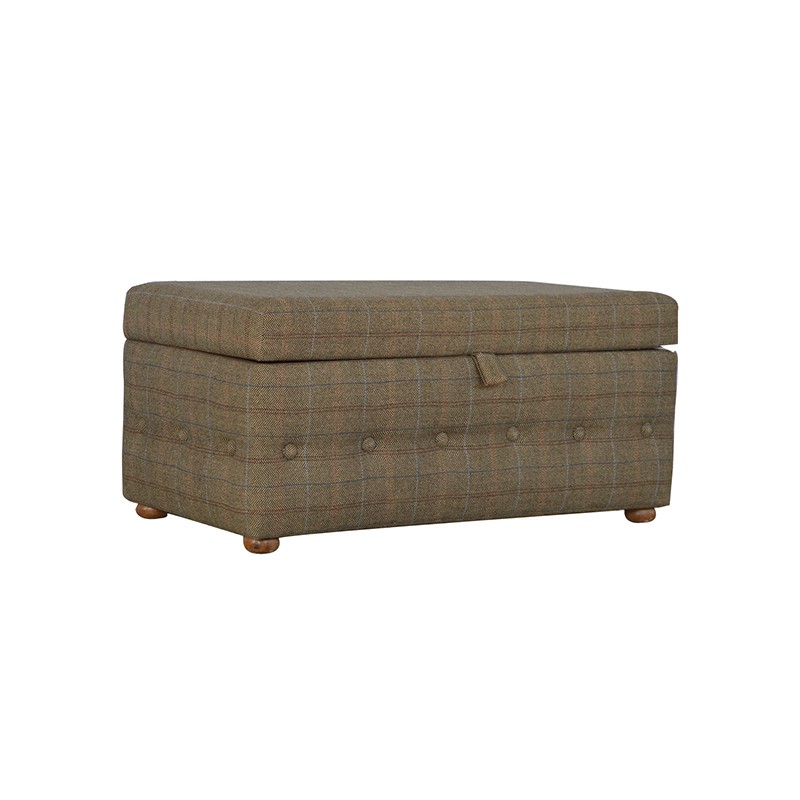 Multi Tweed Deep Button Footstool  - Artisan Furniture 