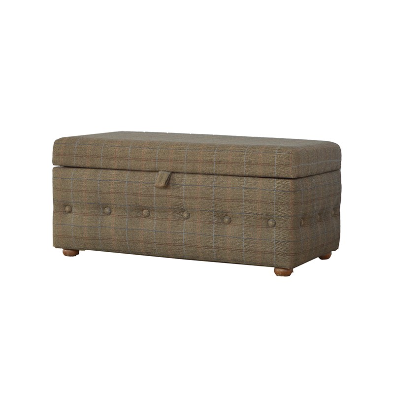 Multi Tweed Deep Button Footstool  - Artisan Furniture 