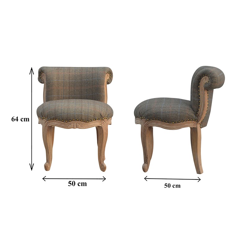 Small Multi Tweed French Chair  - Artisan Furniture 