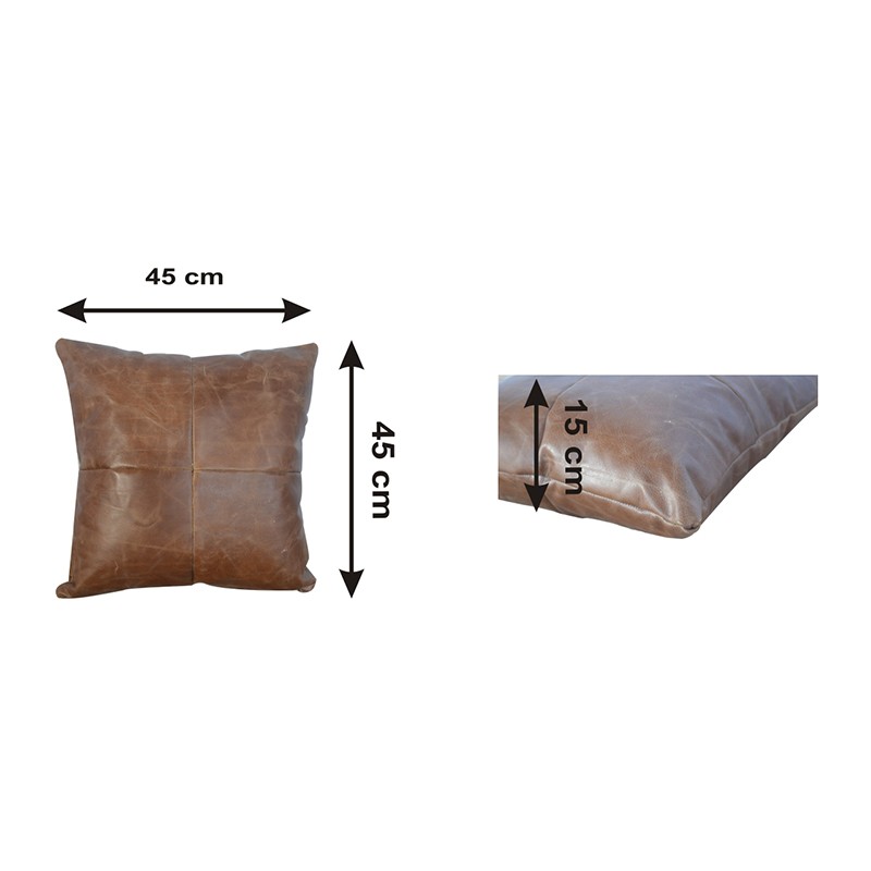 Buffalo Hide Leather Scatter Cushion  - Artisan Furniture 