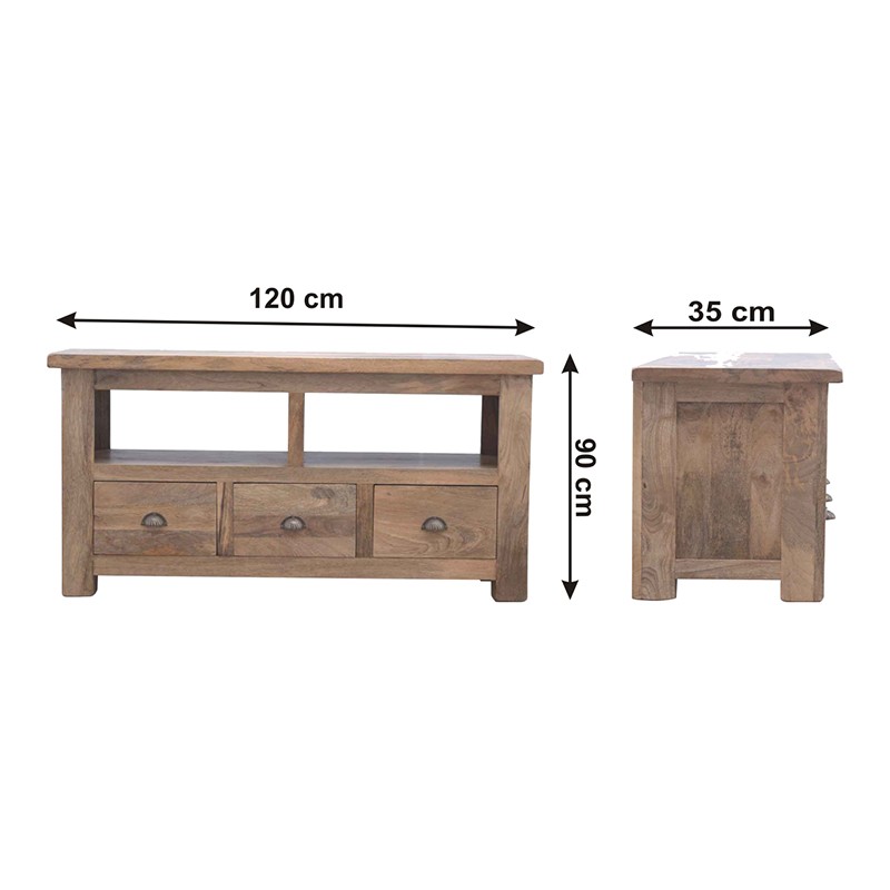 Open Slot 3 Drawer Media Unit  - Artisan Furniture 