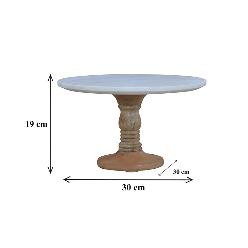 Cake Stand with Marble Top  - Artisan Furniture 