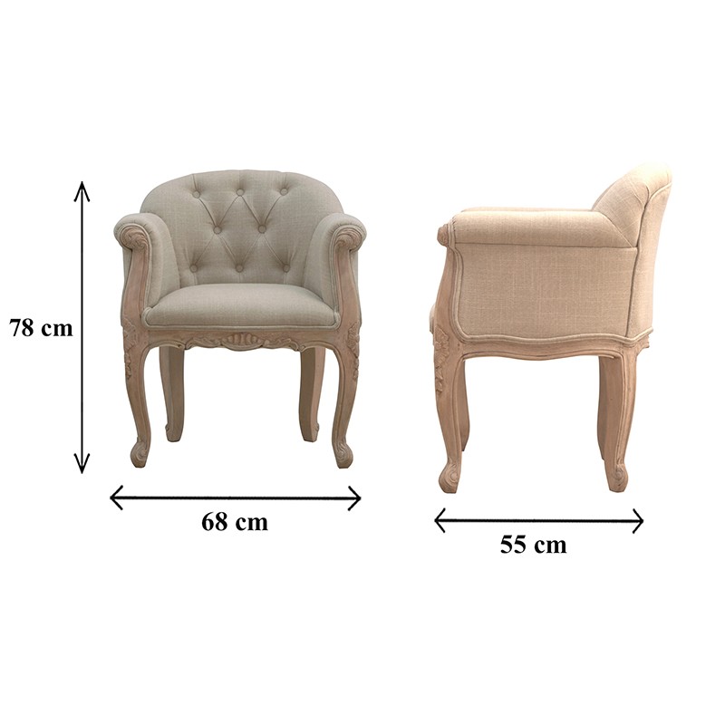 French Style Deep Button Chair  - Artisan Furniture 