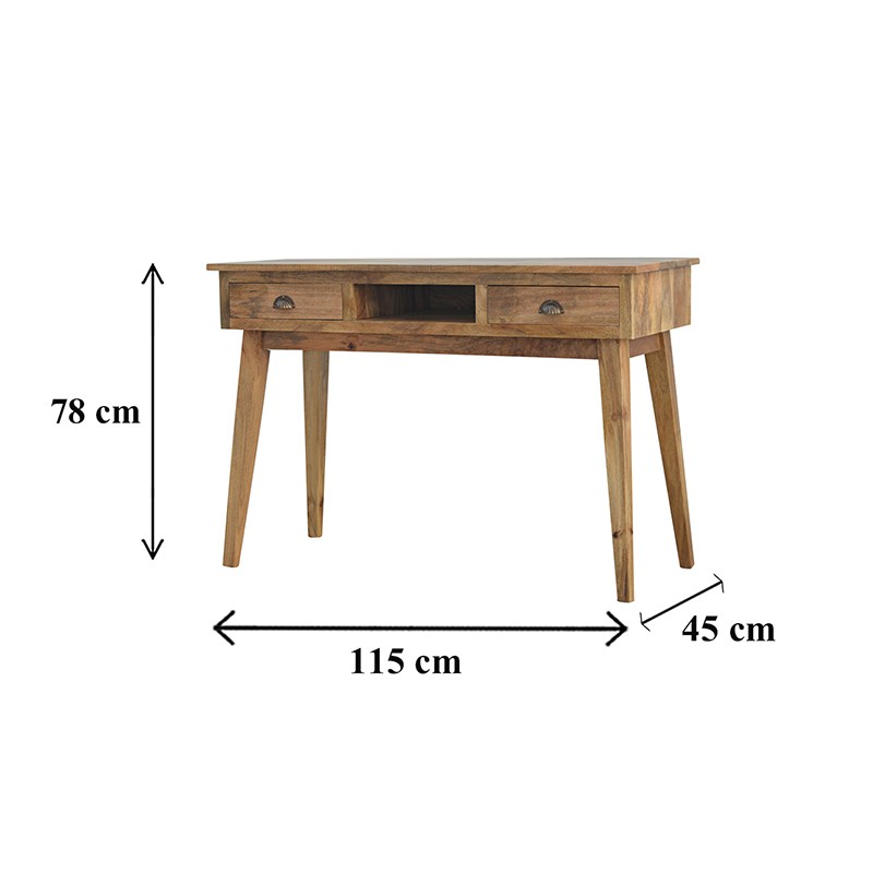 Solid Wood Writing Desk with 2 Drawers  - Artisan Furniture 