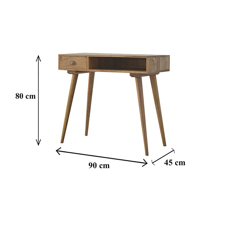 Solid Wood Writing Desk with Open Slot  - Artisan Furniture 
