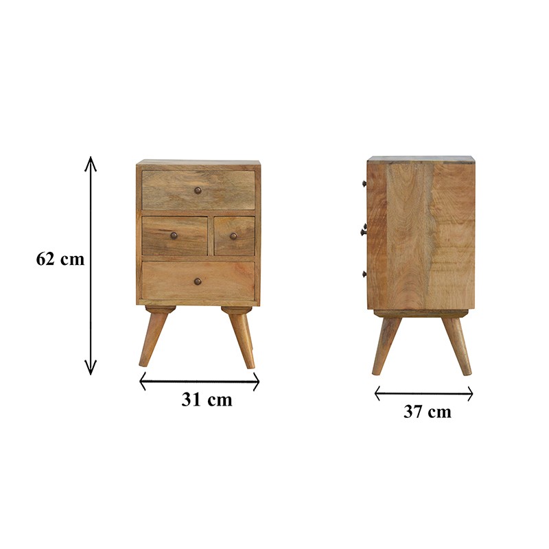 Nordic Style 4 Drawer Multi Bedside  - Artisan Furniture 
