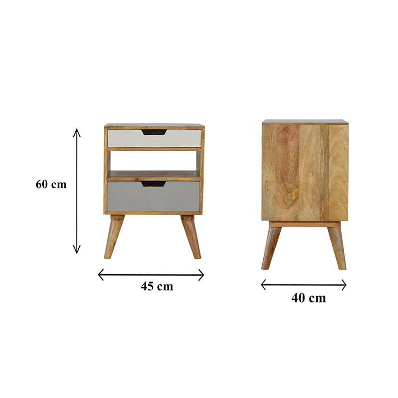 Grey and White Cut-out Bedside  - Artisan Furniture 