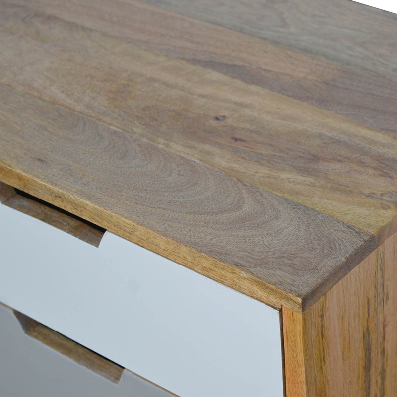 Grey and White Media Unit with 2 Drawers  - Artisan Furniture 