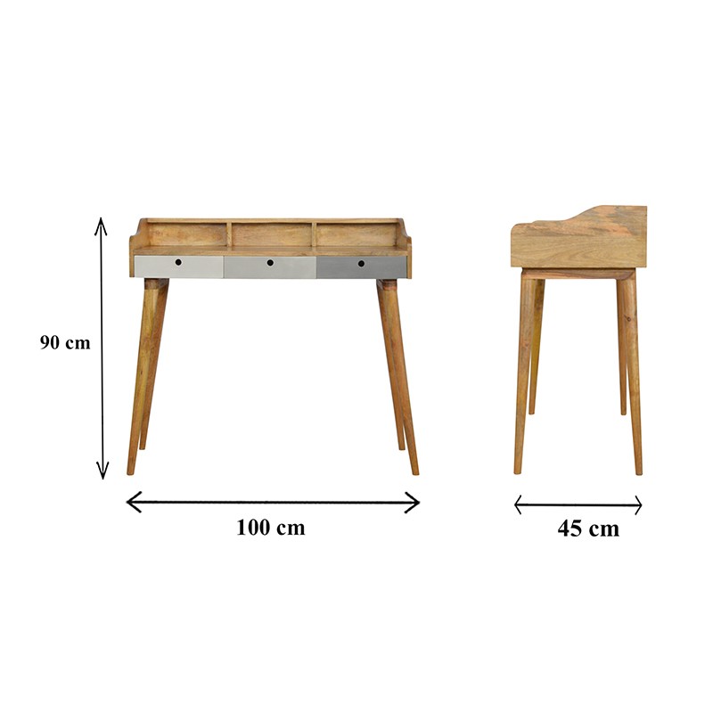 Grey Painted Gallery Back Writing Desk  - Artisan Furniture 