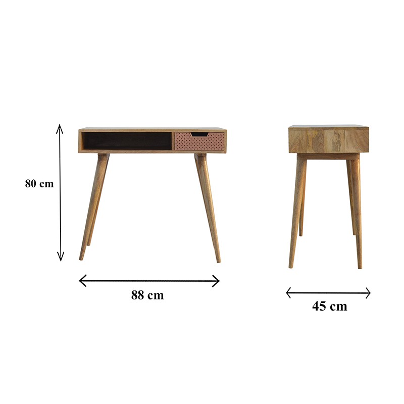 Perforated Copper Writing Desk  - Artisan Furniture 