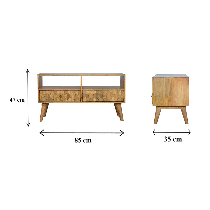 Pineapple Carved Media Unit  - Artisan Furniture 