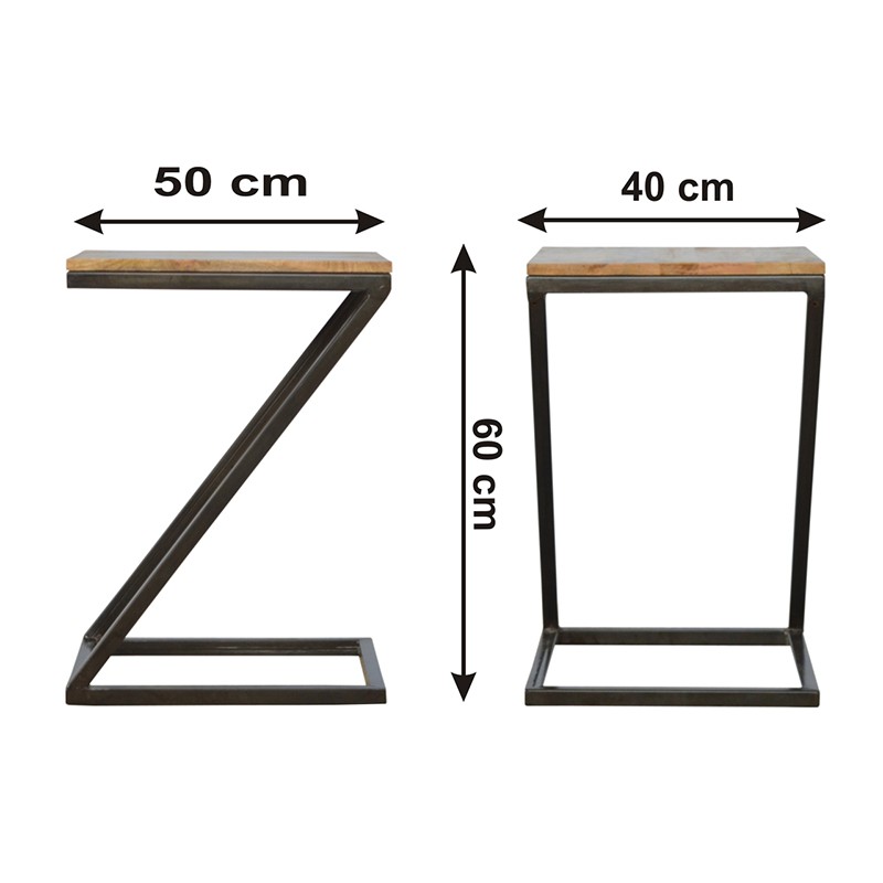 Side Table with Iron Base  - Artisan Furniture 