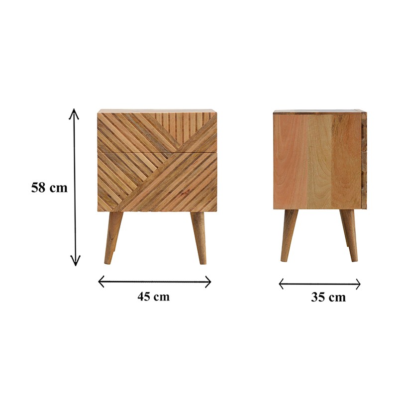 Lille 2 Drawer Bedside  - Artisan Furniture 