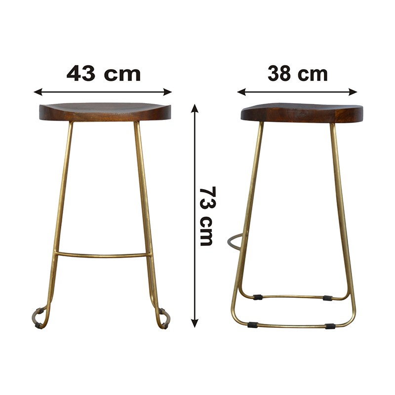 Gold Iron Bar Stool  - Artisan Furniture 