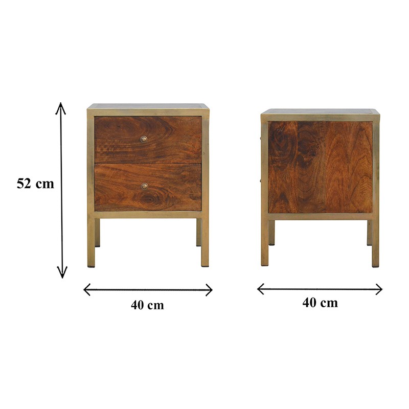 Gold Iron Frame Bedside  - Artisan Furniture 