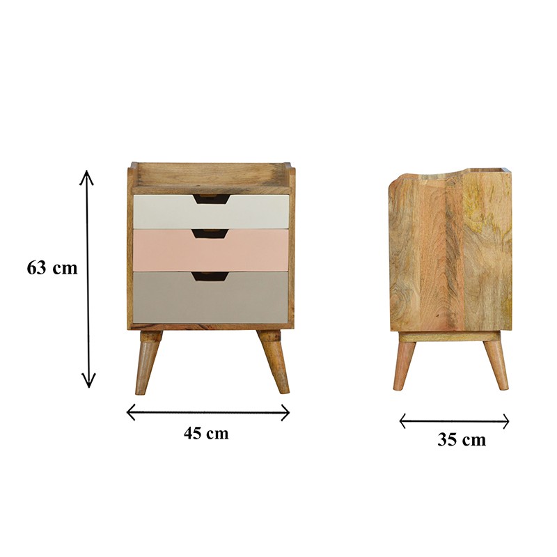 Blush Pink and White Gradient Bedside  - Artisan Furniture 