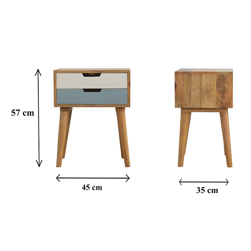 Blue and White Bedside  - Artisan Furniture 