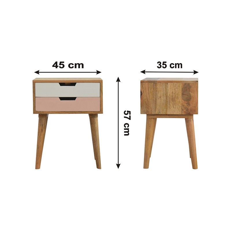 Blush Pink and White Bedside  - Artisan Furniture 