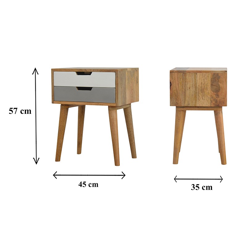 Grey and White Bedside  - Artisan Furniture 