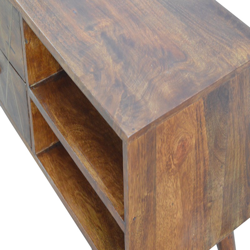 Geometric Brass Inlay Media Unit  - Artisan Furniture 