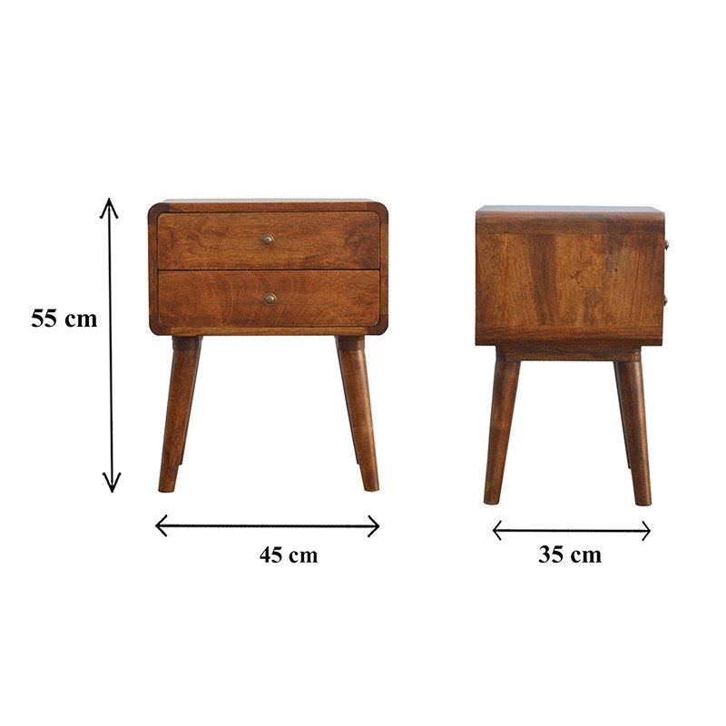 Curved Chestnut Bedside  - Artisan Furniture 