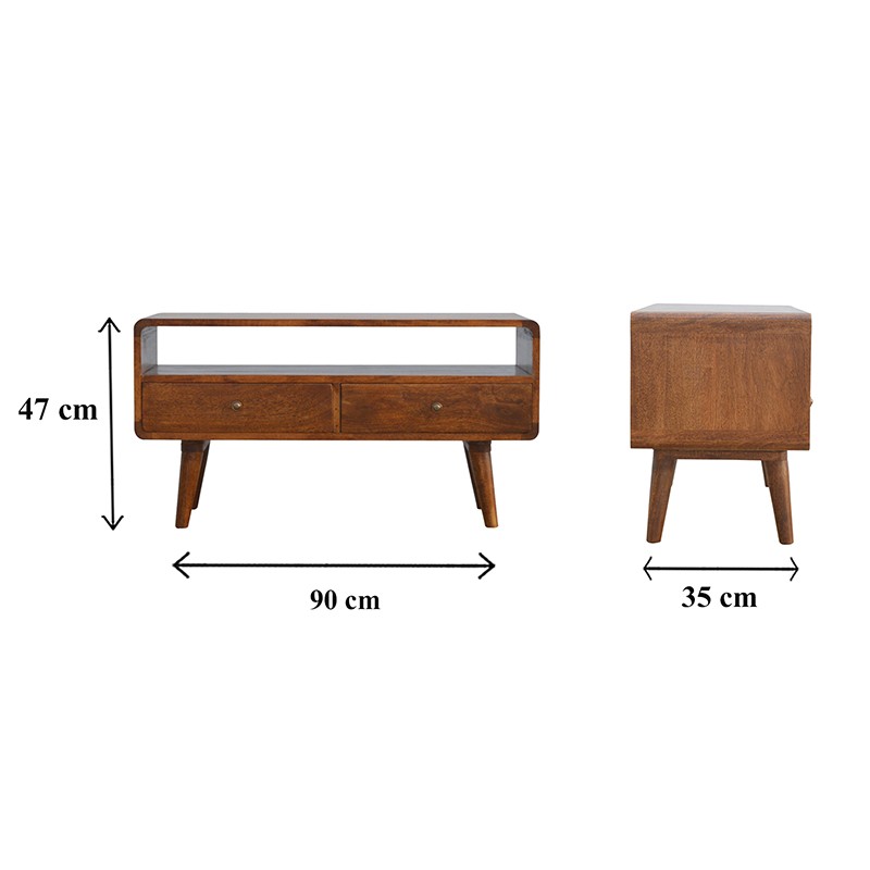Curved Chestnut Media Unit  - Artisan Furniture 