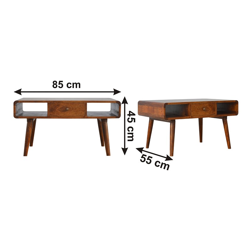 Curved Chestnut Coffee Table  - Artisan Furniture 