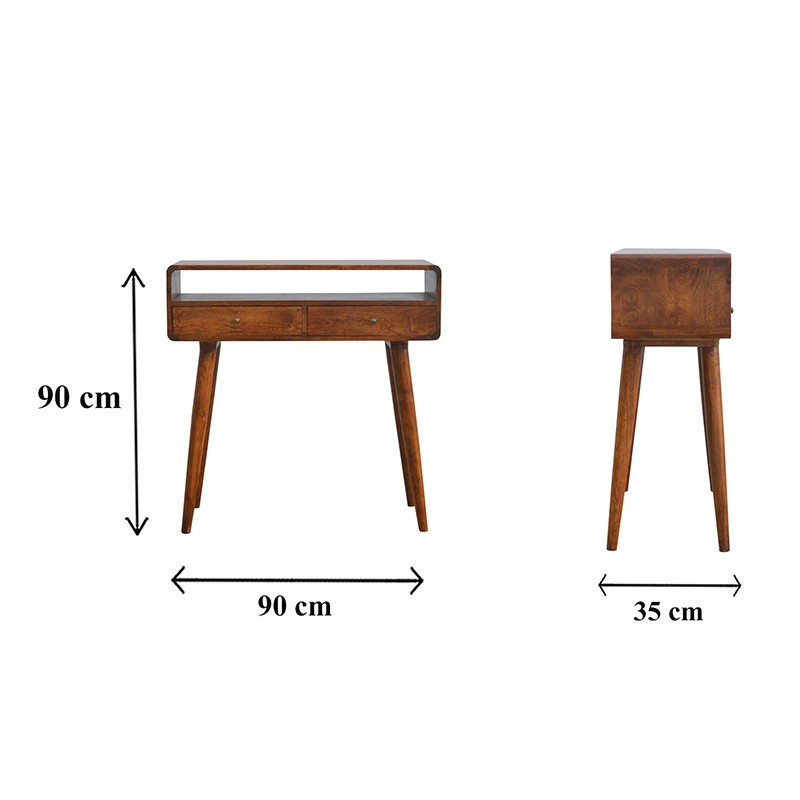 Curved Chestnut Console Table  - Artisan Furniture 