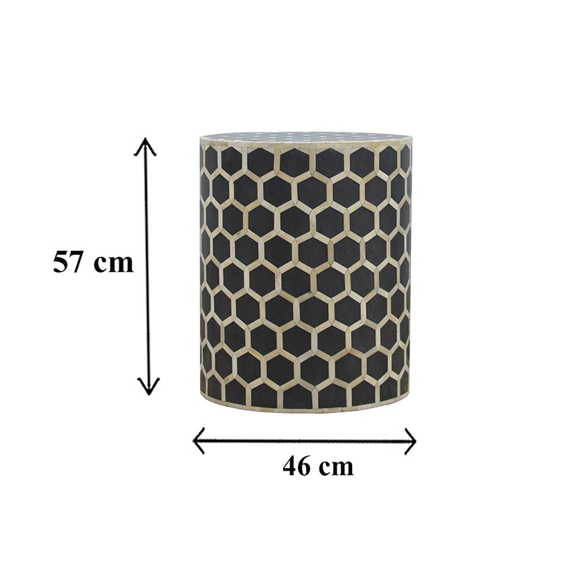 Bone Inlay Occasional Stool  - Artisan Furniture 
