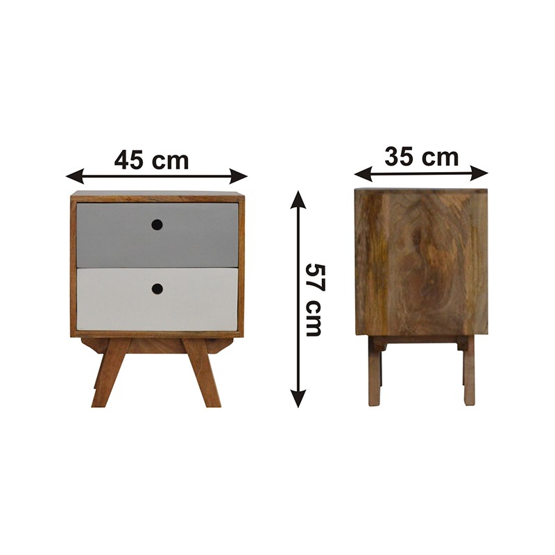 Two Tone Hand Painted Bedside  - Artisan Furniture 