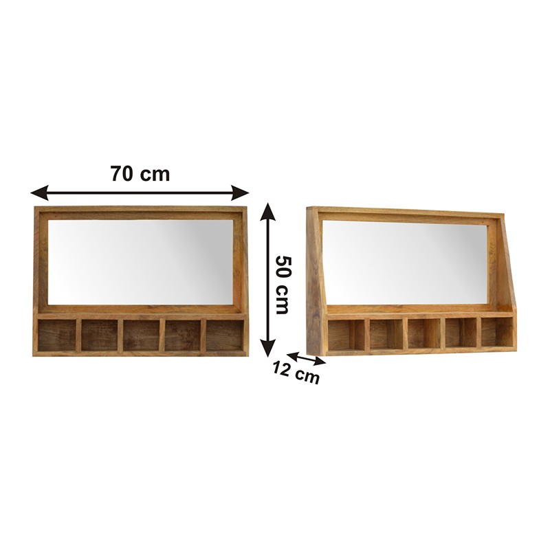 5 Slot Wall Mounted Mirror  - Artisan Furniture 